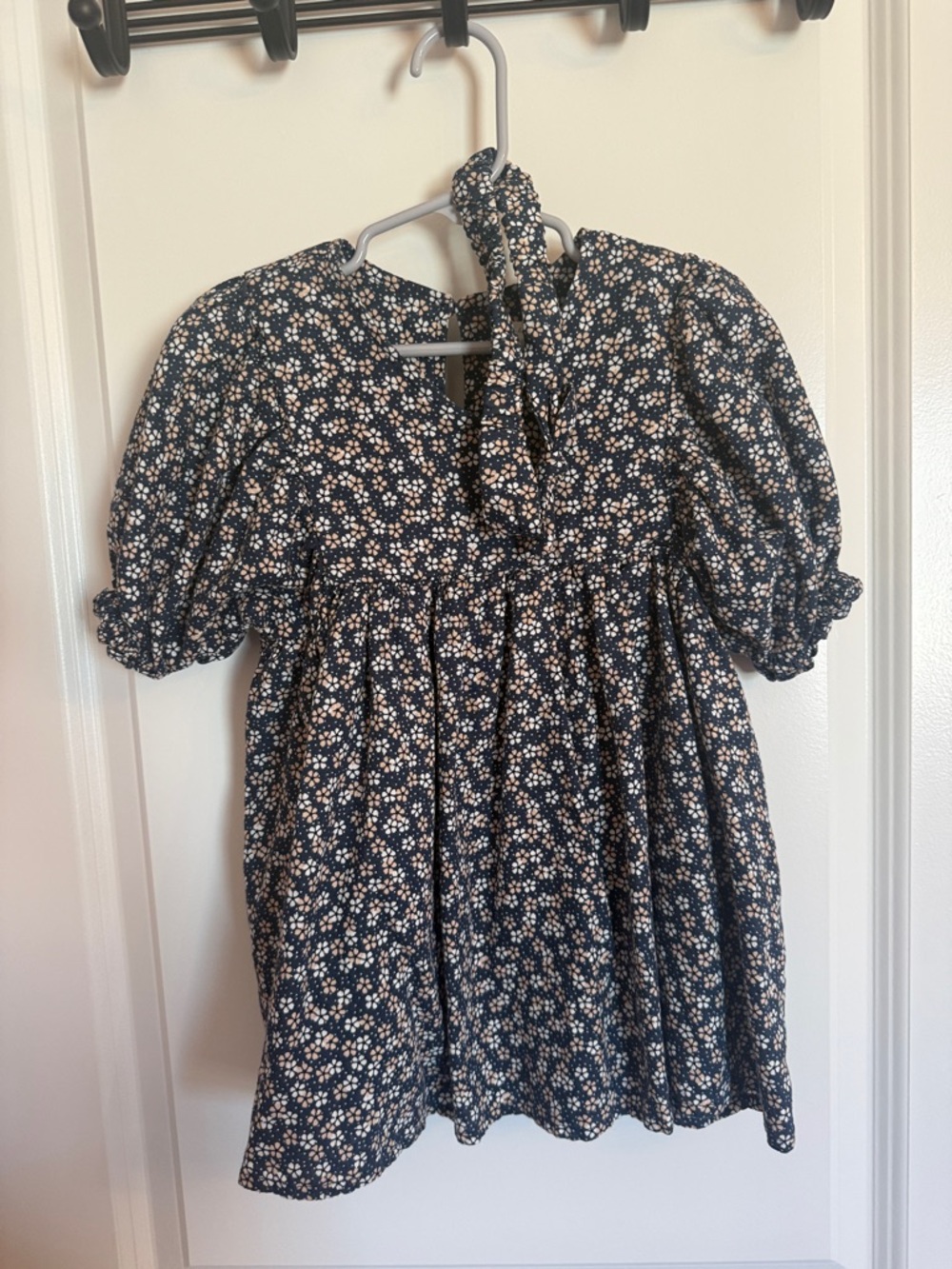Rylee + Cru Navy Jolene dress 2-3T - Floral Puff Sleeve with matching headband